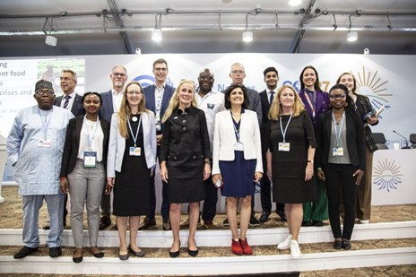Speakers and panelists at the side event organised by GIZ, FARA and Wageningen University at COP27 © GIZ, 2022
